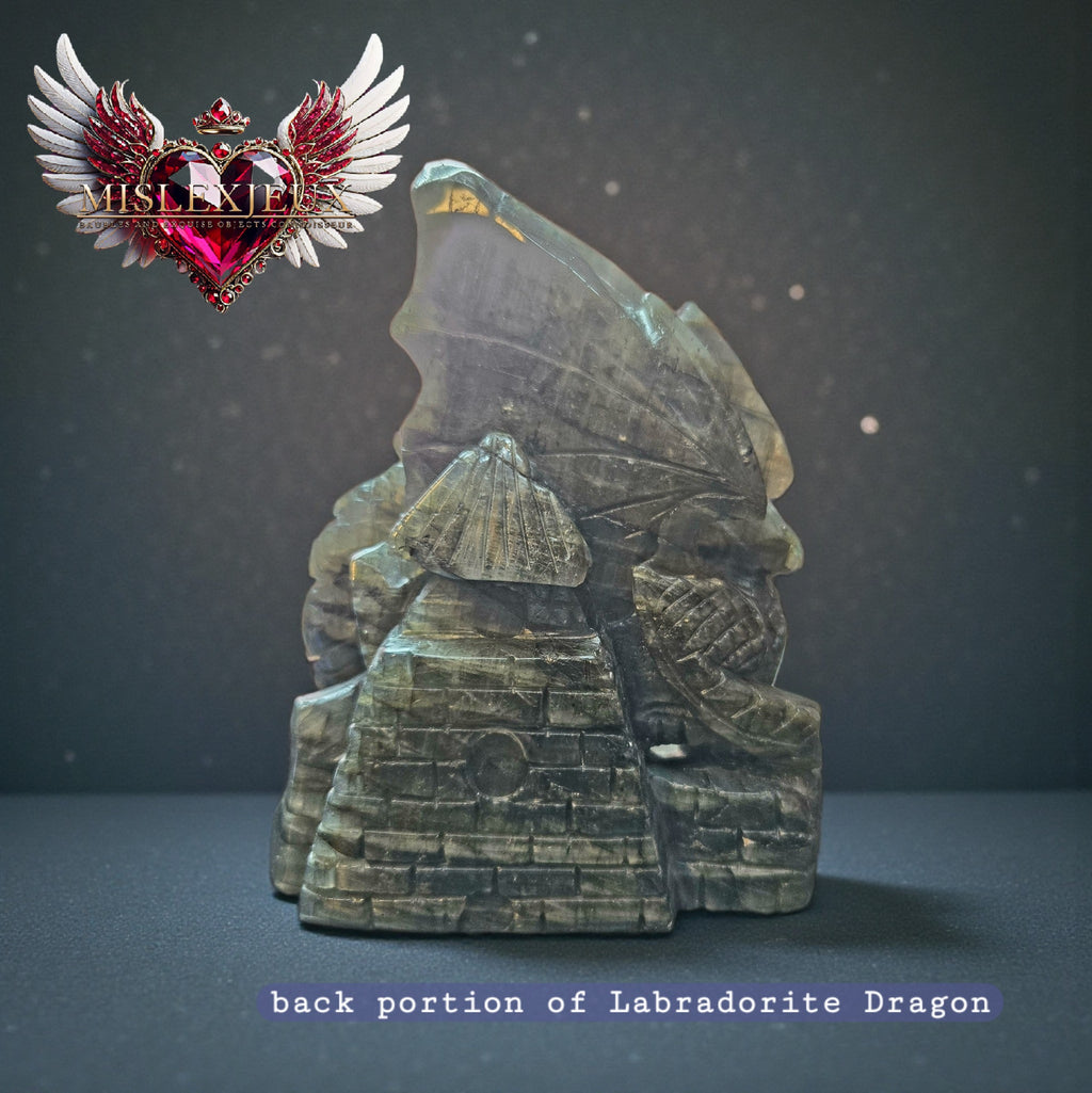 Labradorite Dragon in Castle Carving