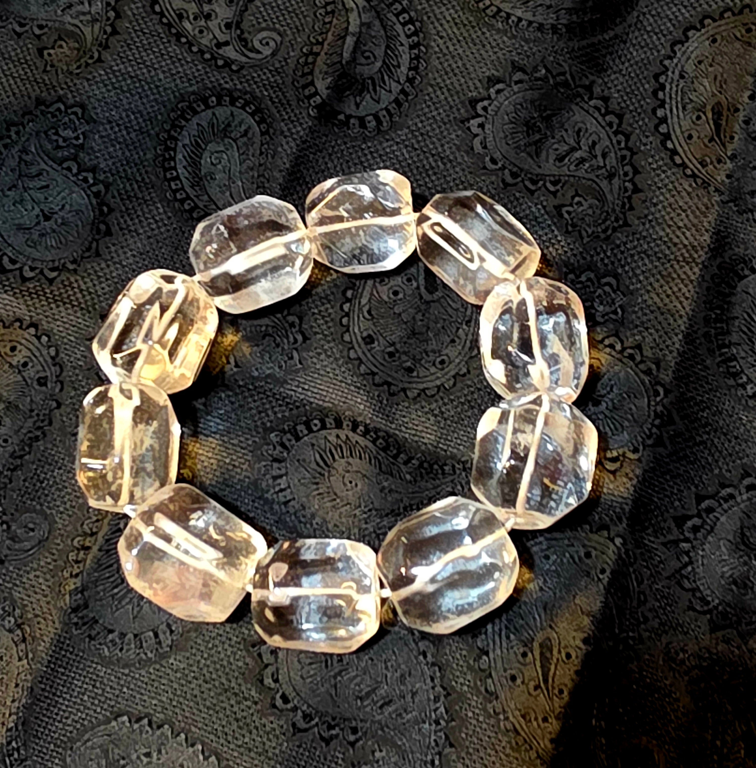 CLEAR QUARTZ BIG FREE FORM BRACELET