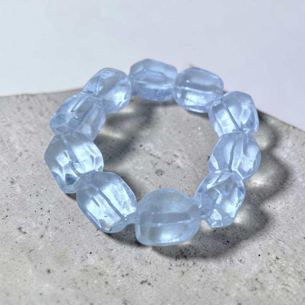 CLEAR QUARTZ BIG FREE FORM BRACELET