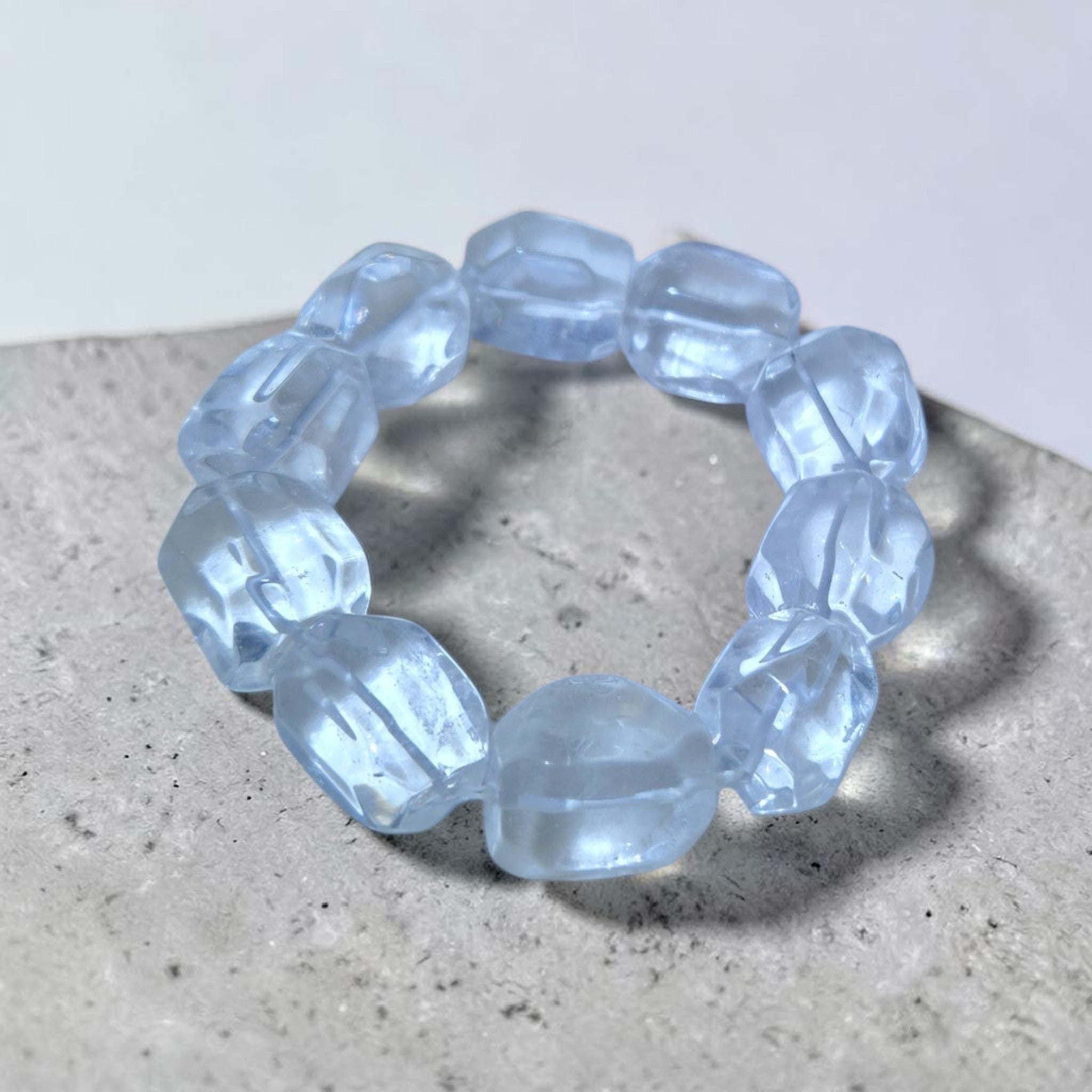 CLEAR QUARTZ BIG FREE FORM BRACELET