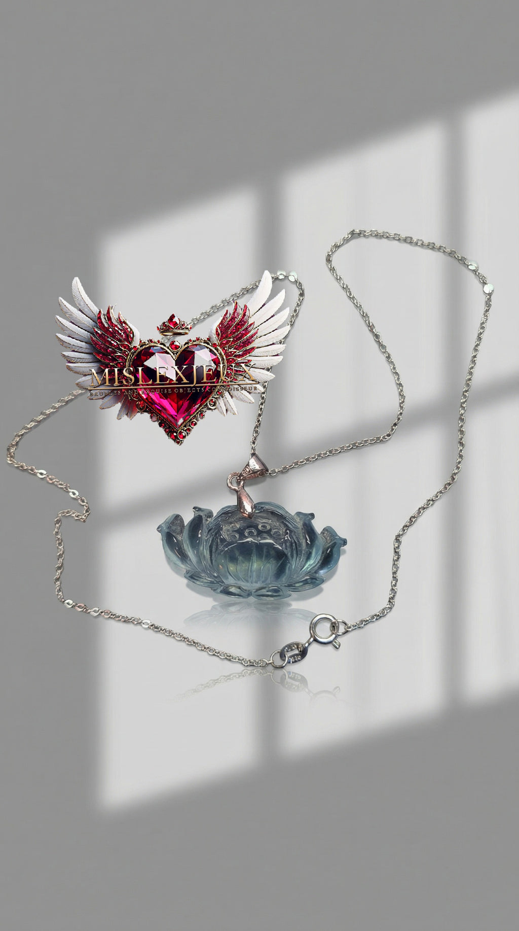 Aquamarine Lotus Pendant