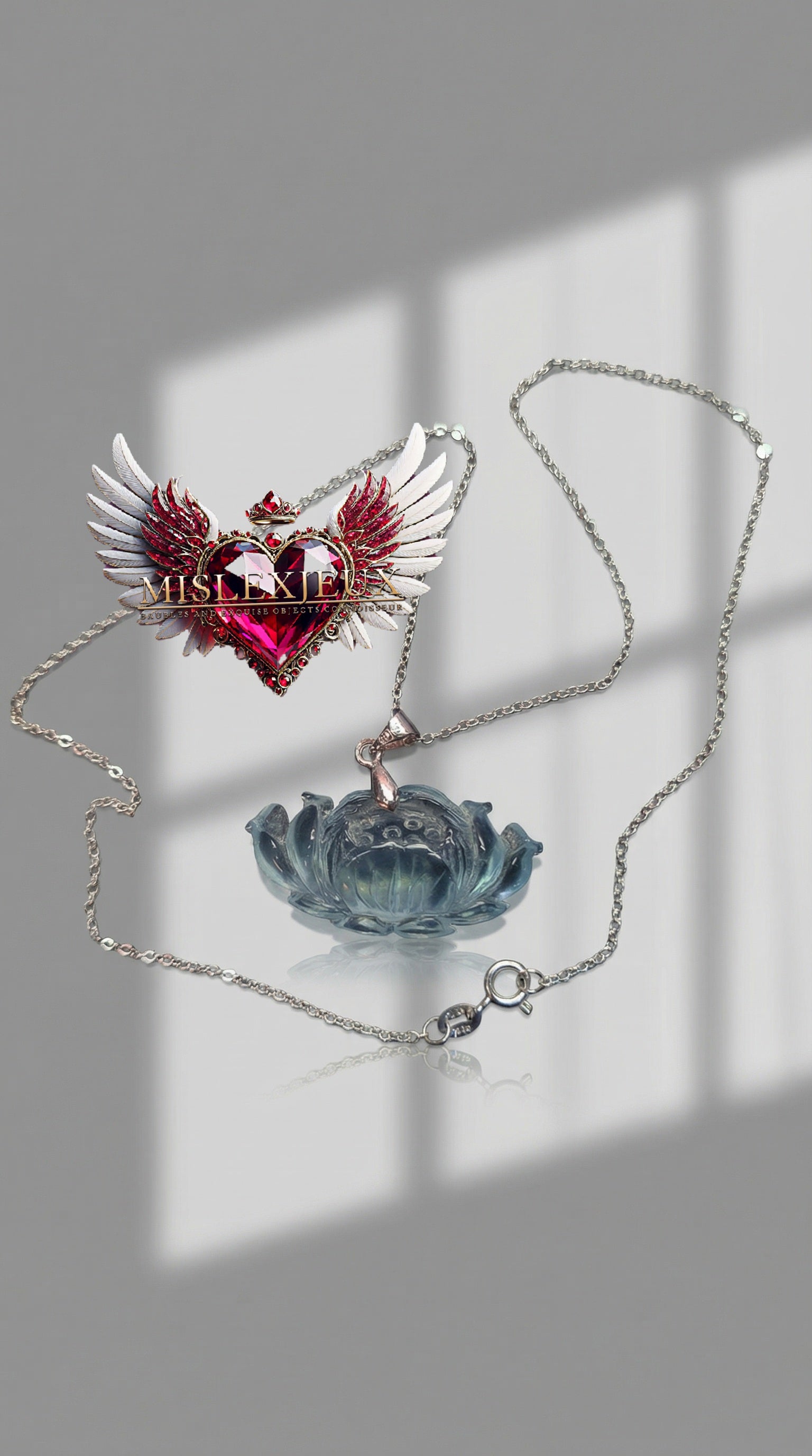 Aquamarine Lotus Pendant