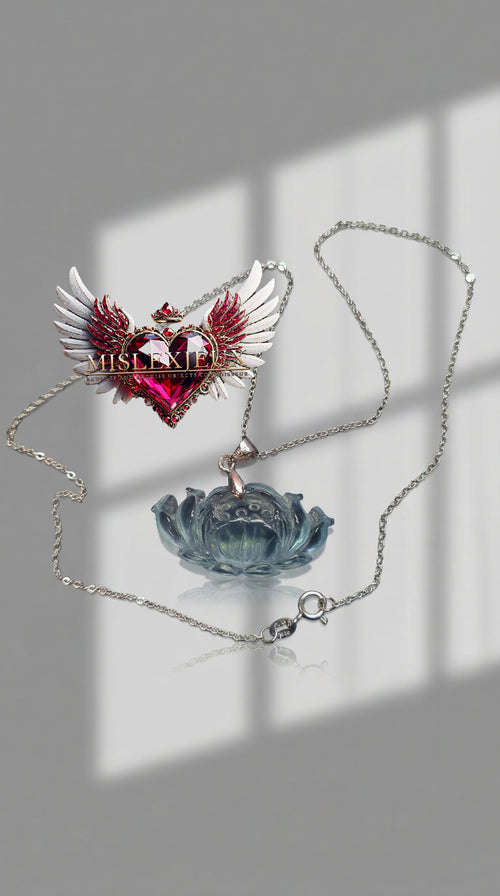 Aquamarine Lotus Pendant
