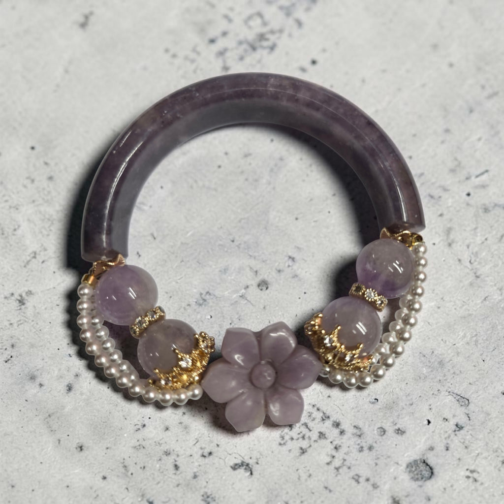 PURPLE MICA & AMETHYST BANGLE CAN FIT UP TO 17CM