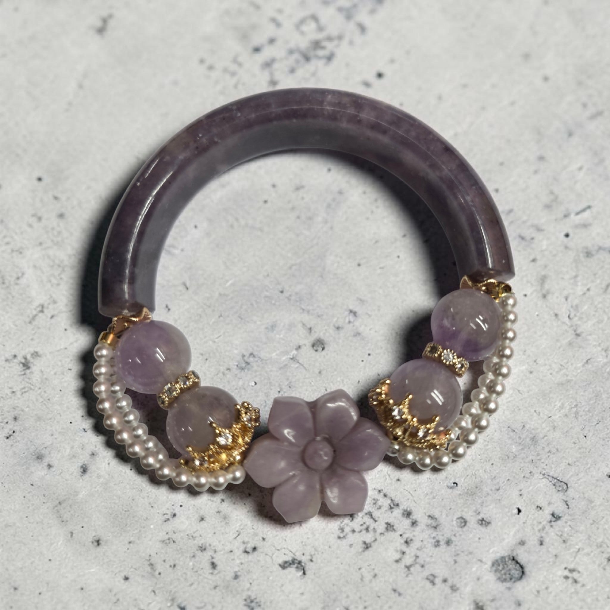 PURPLE MICA & AMETHYST BANGLE CAN FIT UP TO 17CM