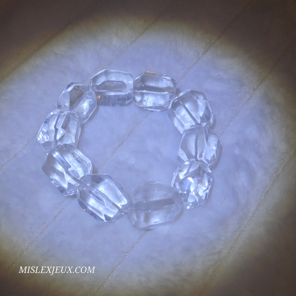 CLEAR QUARTZ BIG FREE FORM BRACELET