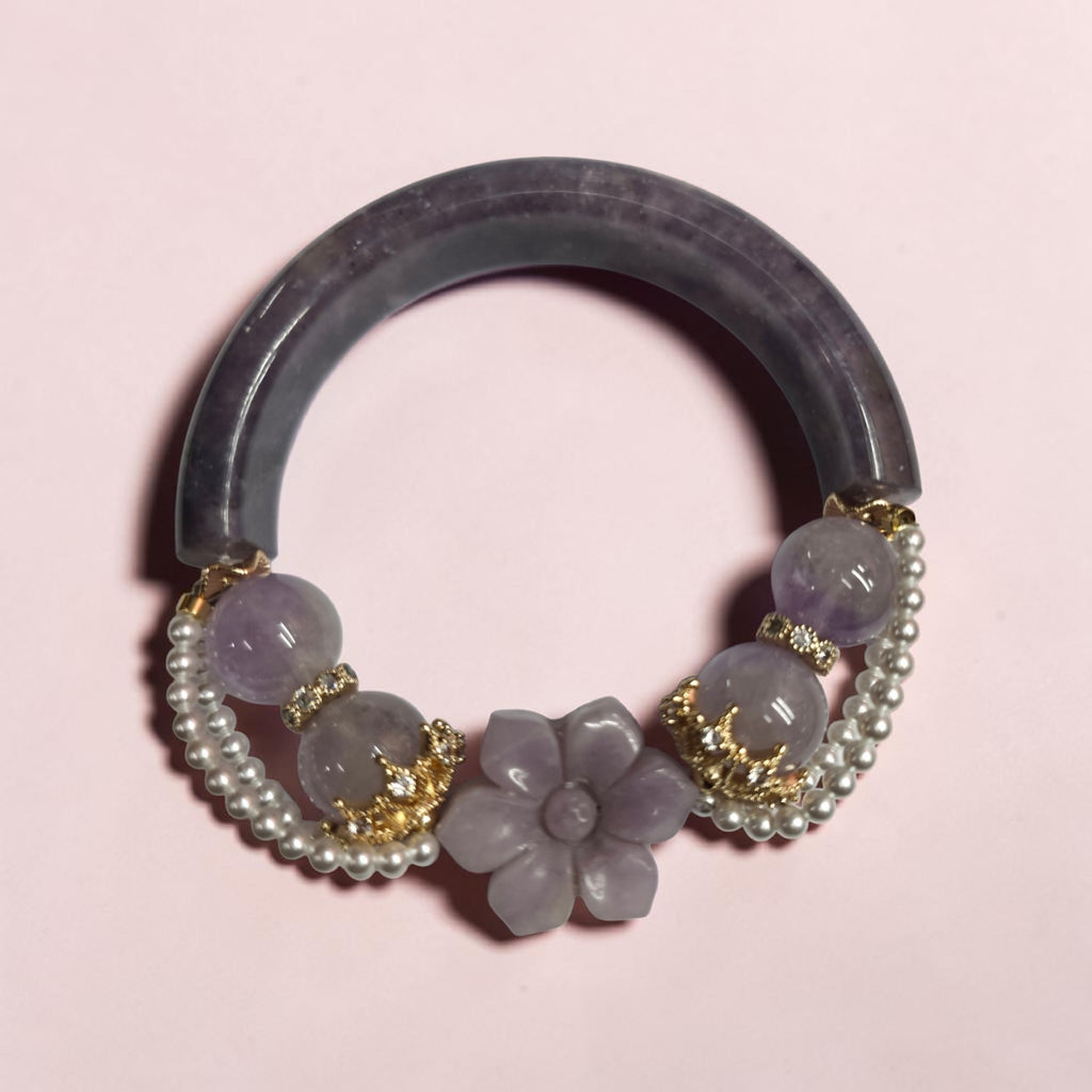 PURPLE MICA & AMETHYST BANGLE CAN FIT UP TO 17CM