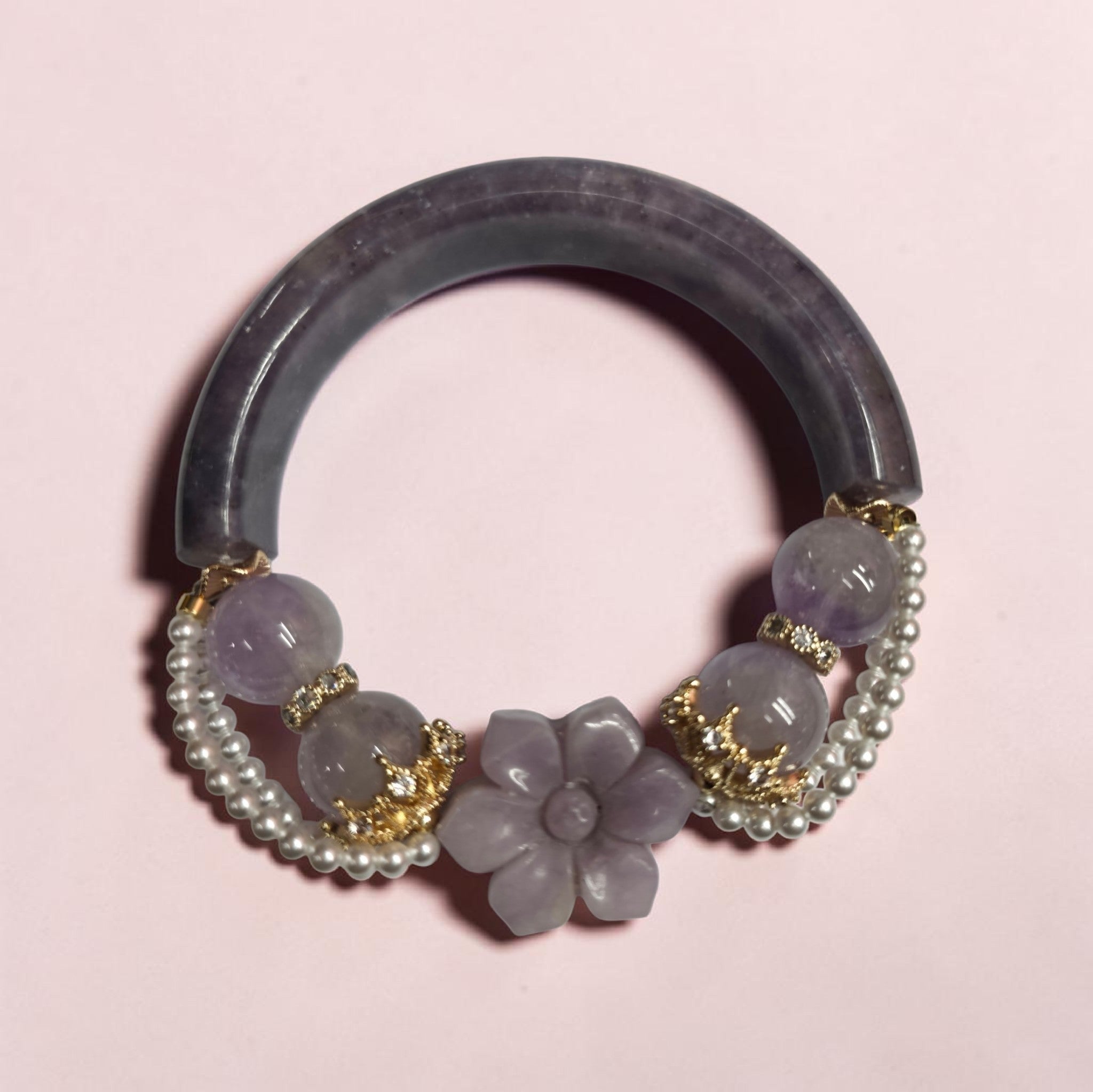 PURPLE MICA & AMETHYST BANGLE CAN FIT UP TO 17CM