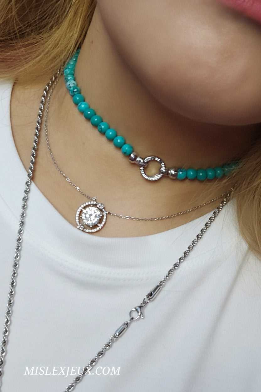 Turquoise Choker in S925